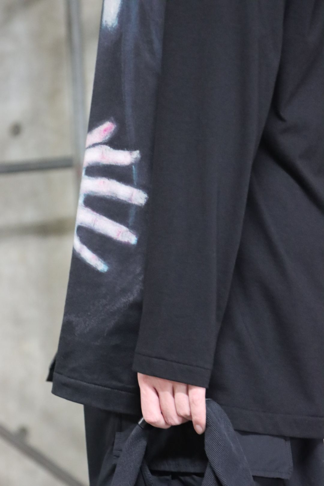 ヨウジヤマモト 21SS リーフプリントロングスリーブTシャツ Yohji Yamamoto POUR HOMME 「山本耀司」プリントBIGロング