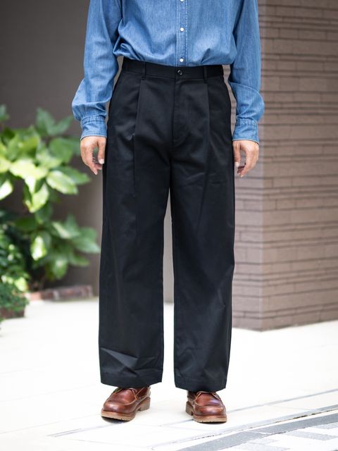 グラフペーパー   Westpoint Chino Wide Straight Trousers(GM263-40165B)BLACK☆8月15日(土)発売！