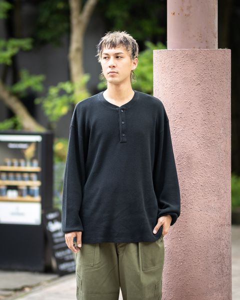 A.PRESSE Cashmere Blend Waffle L/S Henley Neck Shirts 6月6日(土)新作発売！