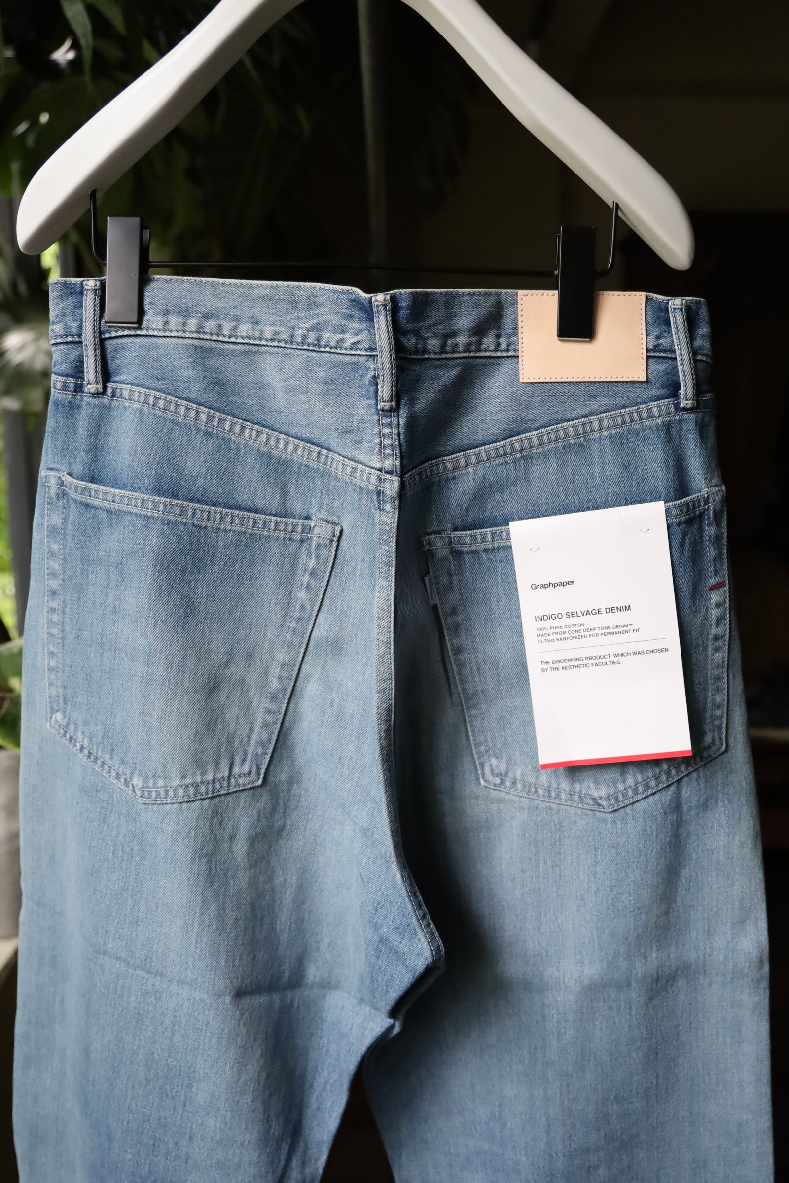 グラフペーパー25AW Selvage Denim Five Pocket wide Straight Pants(GU253-40059LB)INDIGO_LIGHT FADE