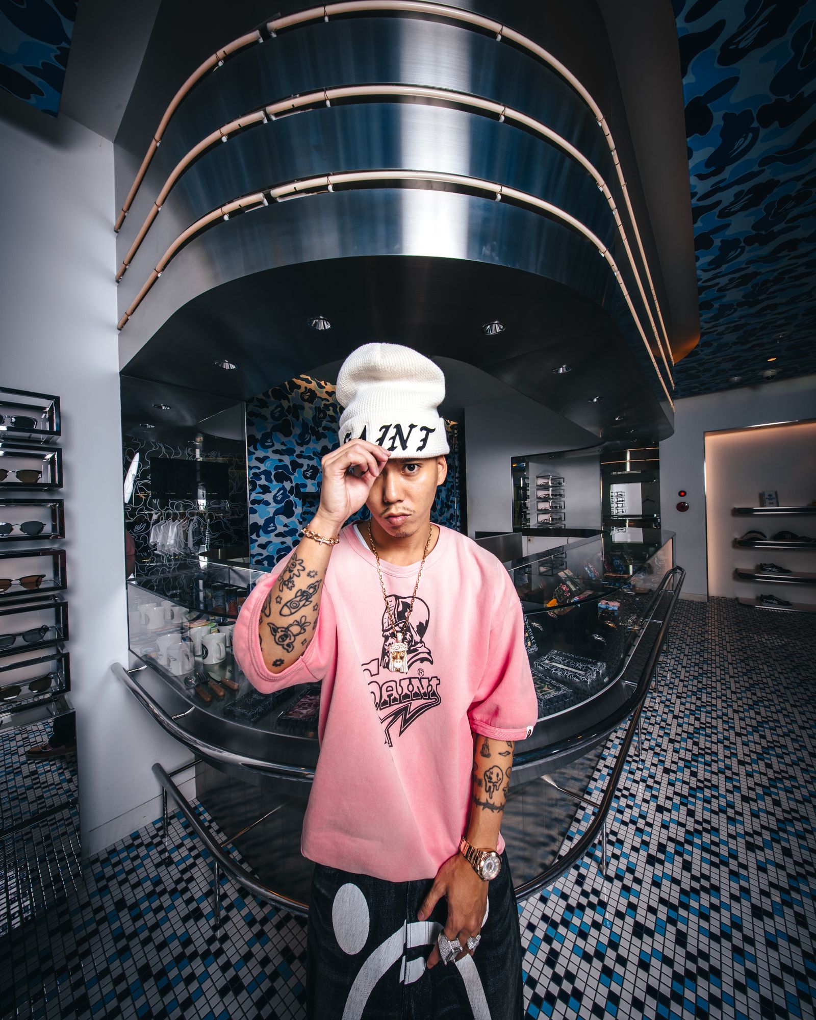 セントマイケル 26SS BAPE_SS CRW N SWT/SNT STAR(SM-MK8-0000-C51)PINK☆2月7日(土)10:00発売！