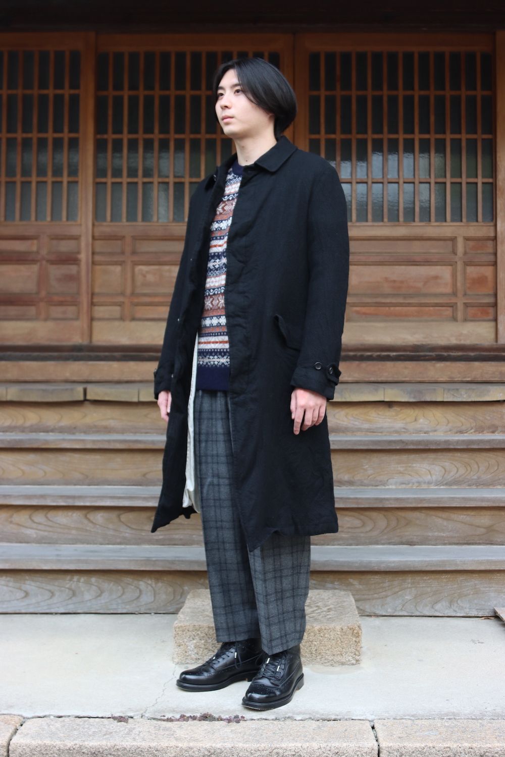 COMME des GARCONS HOMME 21AW ウールサージ縮絨コート(HH-C009) style