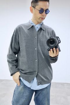 グラフペーパー26SS Suvin High Gauge Knit Oversized L/S Shirts (GU261-80263C)TOP GRAY☆1月17日(土)発売！