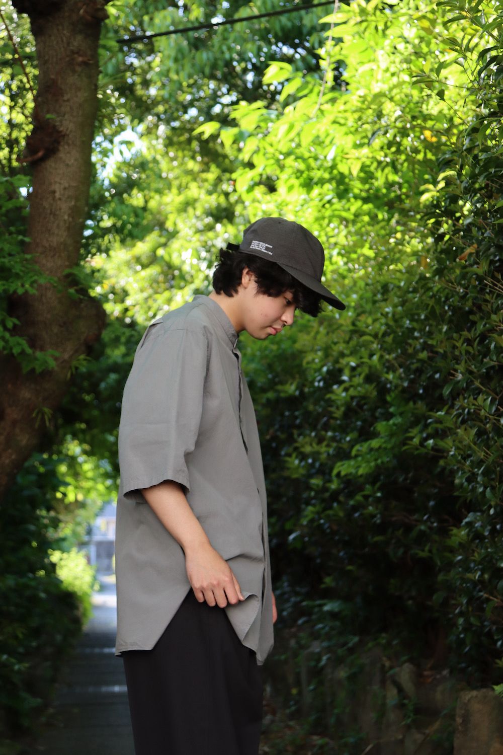Ets.Materiaux Band Collar Short Sleeve Shirt style. 2022.05.11.