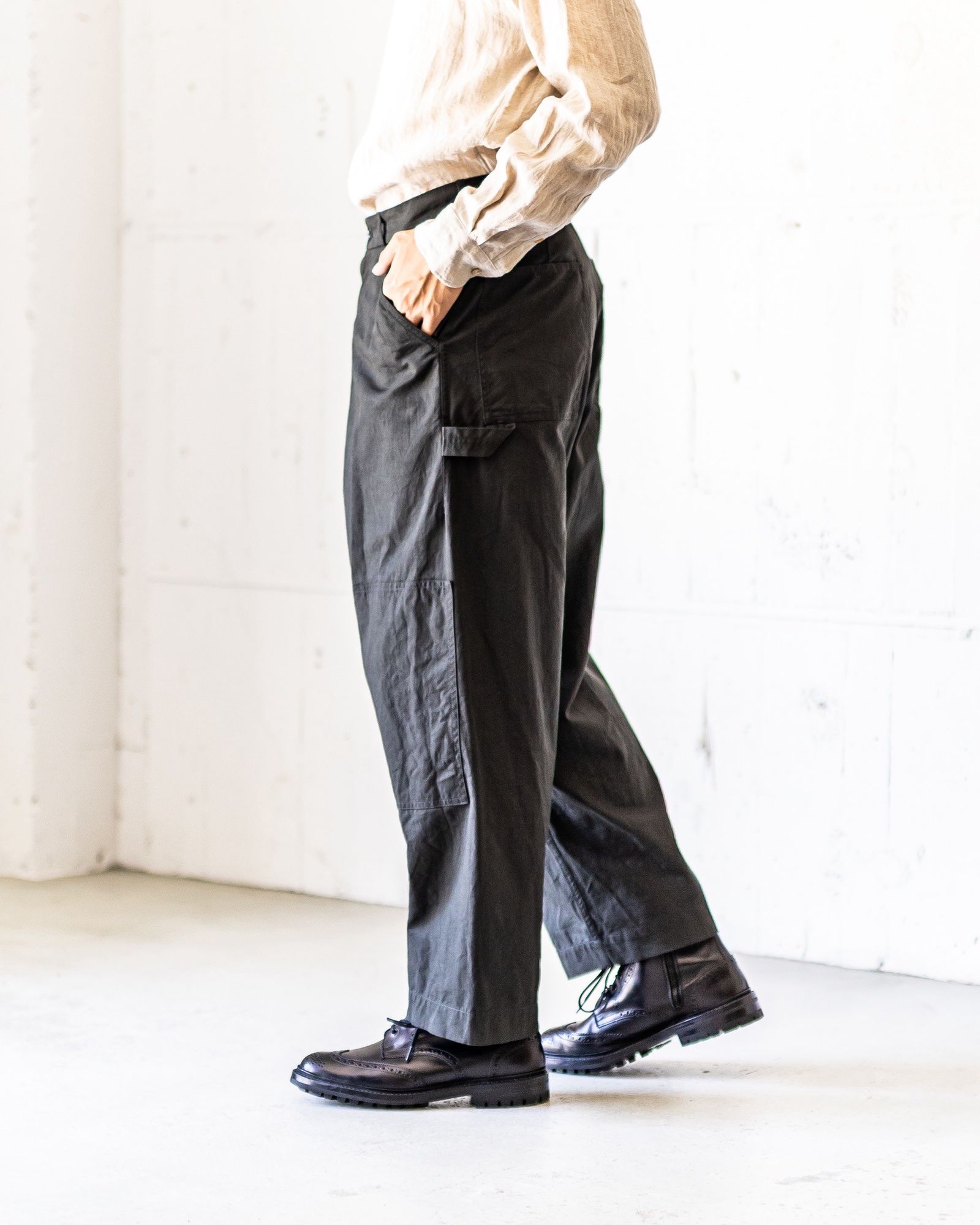 blurhms 25FW Cotton Serge Work Pants(BHS25F028)InkBlack