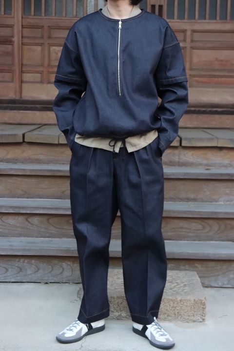 SEEALL ZIP PULLOVER JACKET,DOUBLE WAIST BELT PANTS set up style. 2022.03.17.