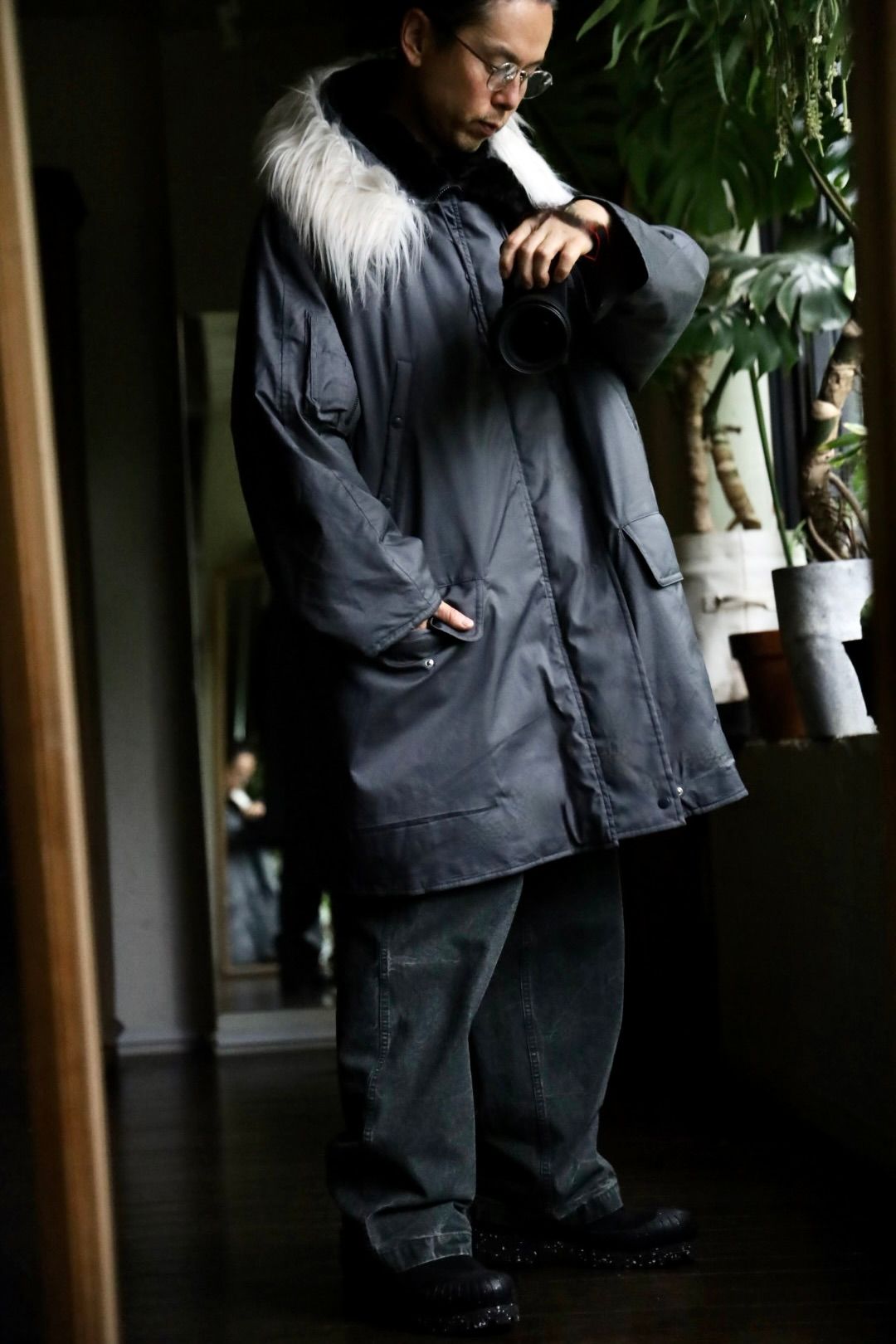グラフペーパー Solotex Twill Flight Coat(GU243-10297B)GRAY