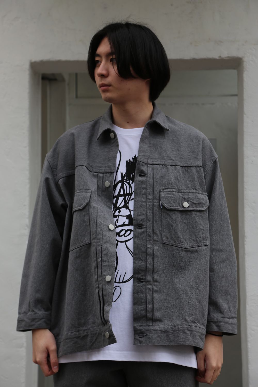 Graphpaper Colorfast Denim Blouson(GM204-30234B) style Graphpaper Colorfast Denim Blouson(GM204-30234B) style