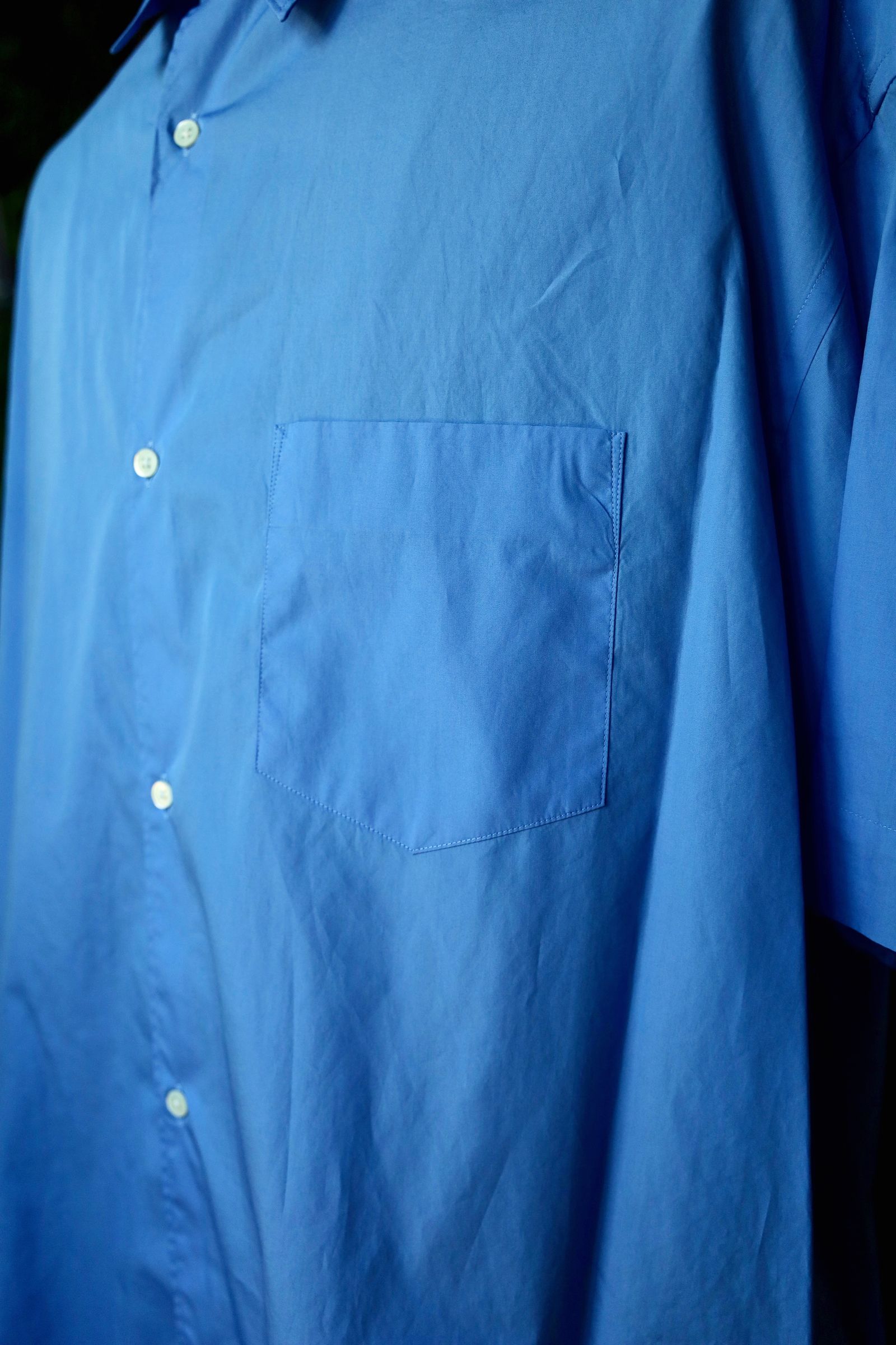 グラフペーパーシャツ Broad S/S Oversized Regular Collar Shirt(GM241-50003B)BLUE