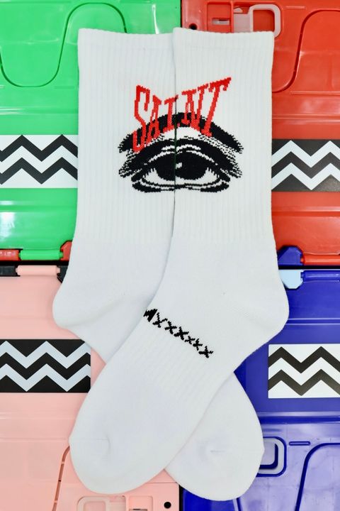 セントマイケル 26AW EYE_SOCKS(SM-MK1-0000-107)WHITE☆7月6日(月)発売！
