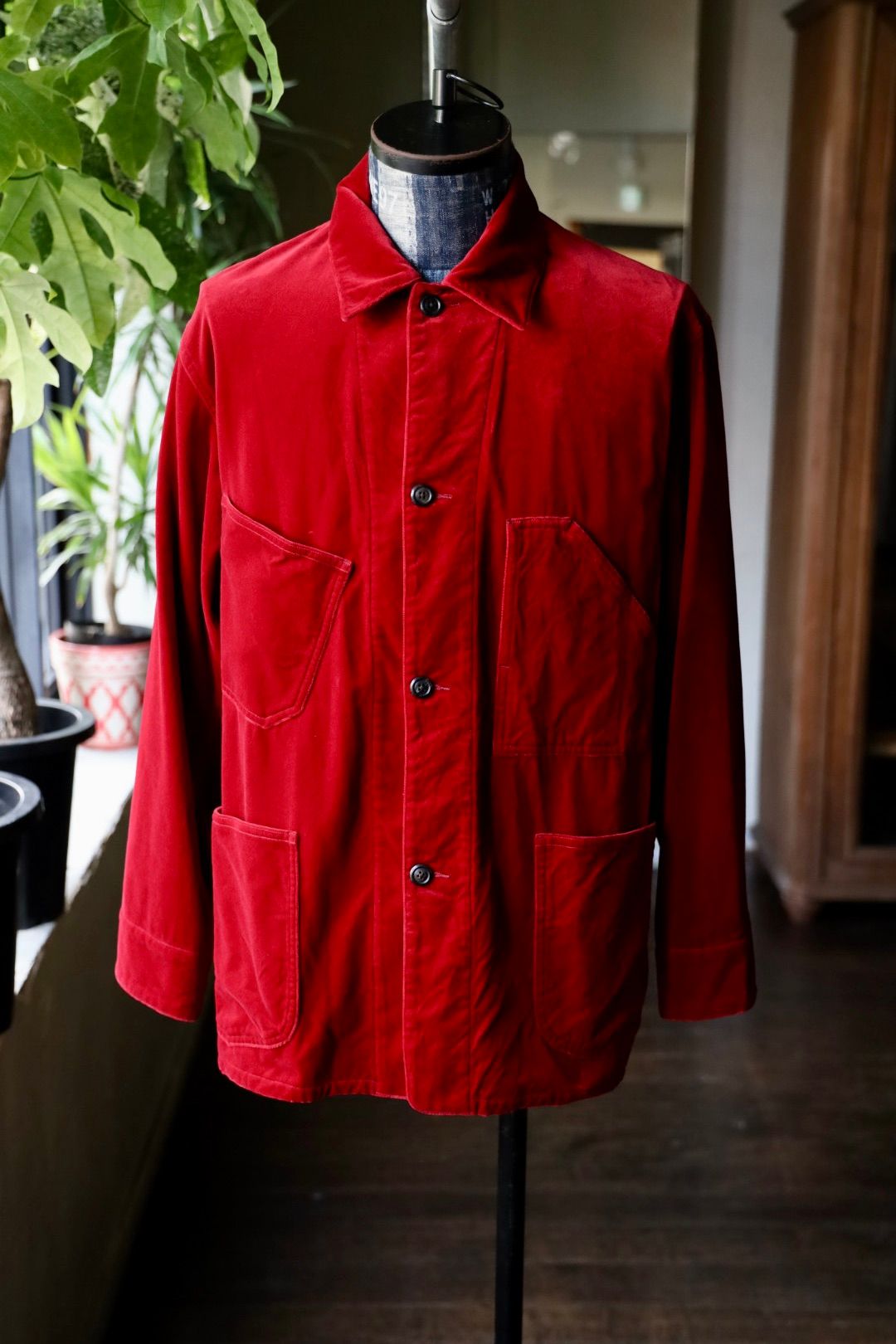 blurhms 25FW Velvet Work Jacket(BHS25F027Vel)red☆8月29日(金)新作発売！