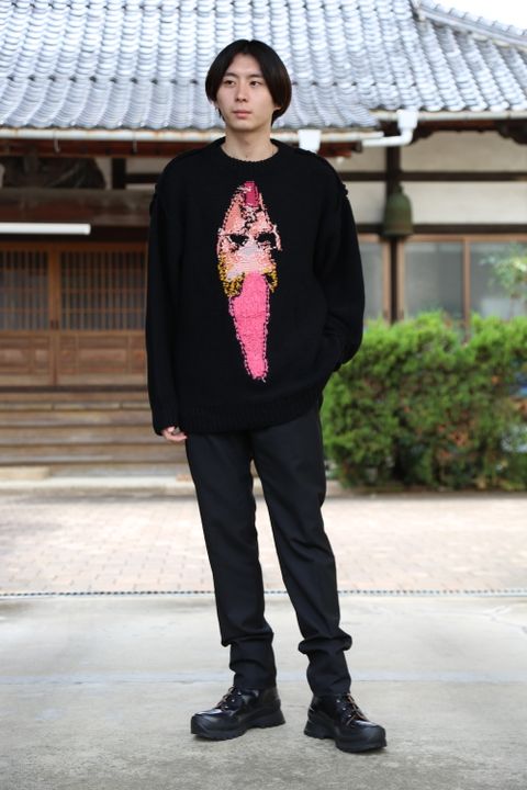 doublet 2020FW 本日発売 doublet HAND-KNITTING JACQUARD PULLOVER "BLACK"Style.2020.10.17.