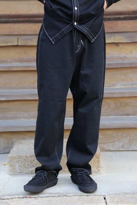 Graphpaper Denime Regular Collar Shirt& Denime Five Pocket Pants "BLACK"Style.2020.12.14.