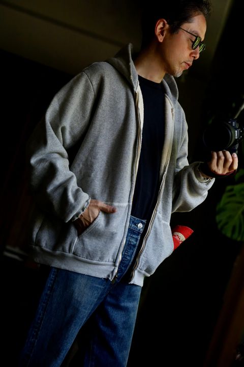 A.PRESSE Vintage Zip Sweat Hoodieスタイル