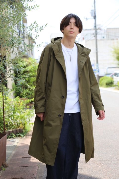 COMME des GARCONS HOMME 綿ナイロンウェザーフーデッドコート"KHAKI"style.8.12.