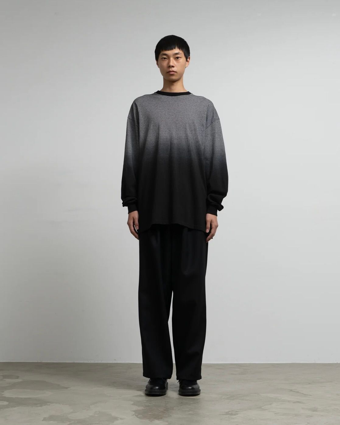グラフペーパー 25AW Gradient Border L/S Tee(GU253-70511)BLACK☆8月9日(土)発売！