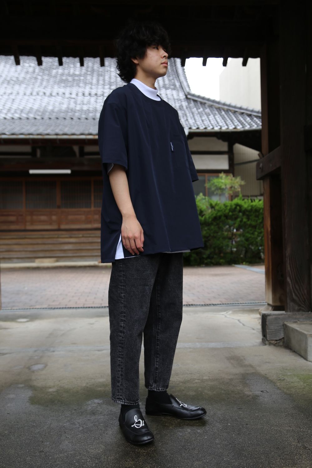 COMME des GARCONS HOMME HOMMEエステルナイロンツイルポケット半袖シャツ(HG-T020-051) style. 2021.05.17.