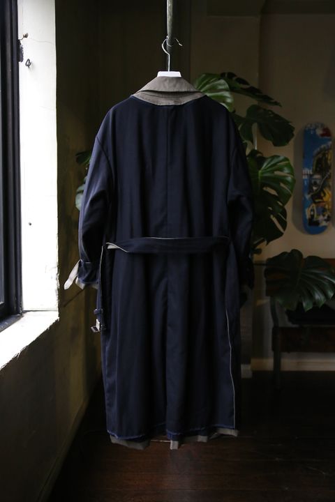YOKE 21AW REVERSIBLE TRENCH COAT SAGE GREEN style.8.13.