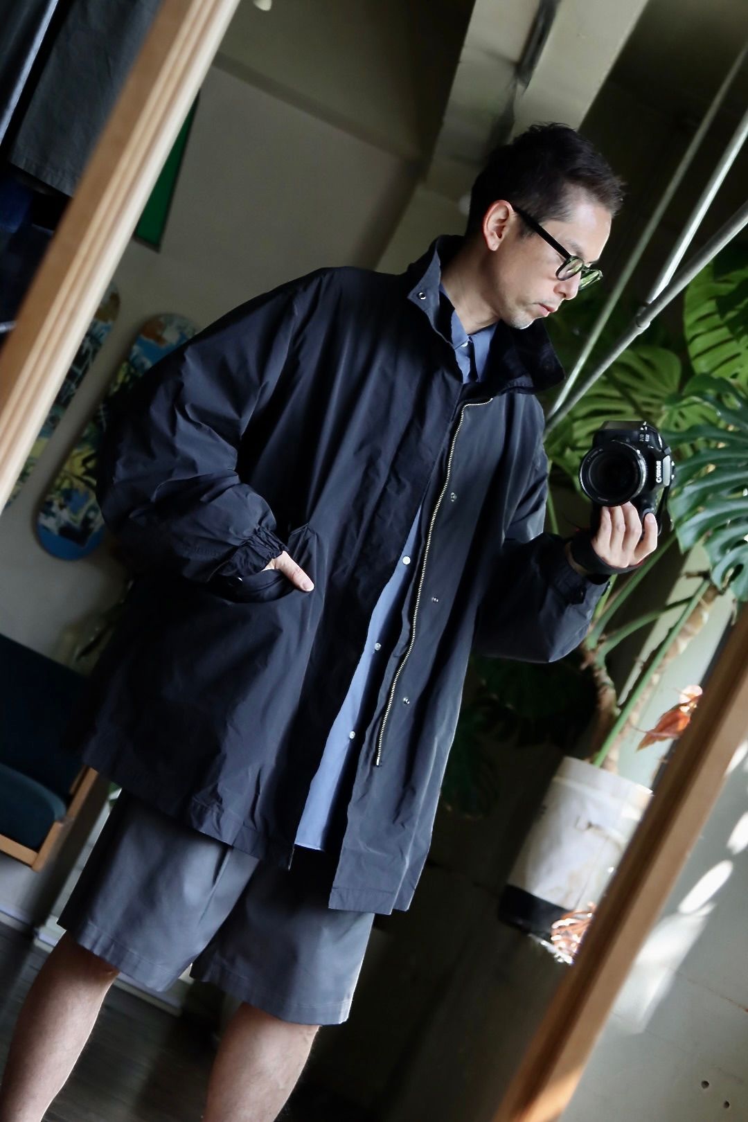 ATON AIR WEATHER SHORT MODS COAT - アウター