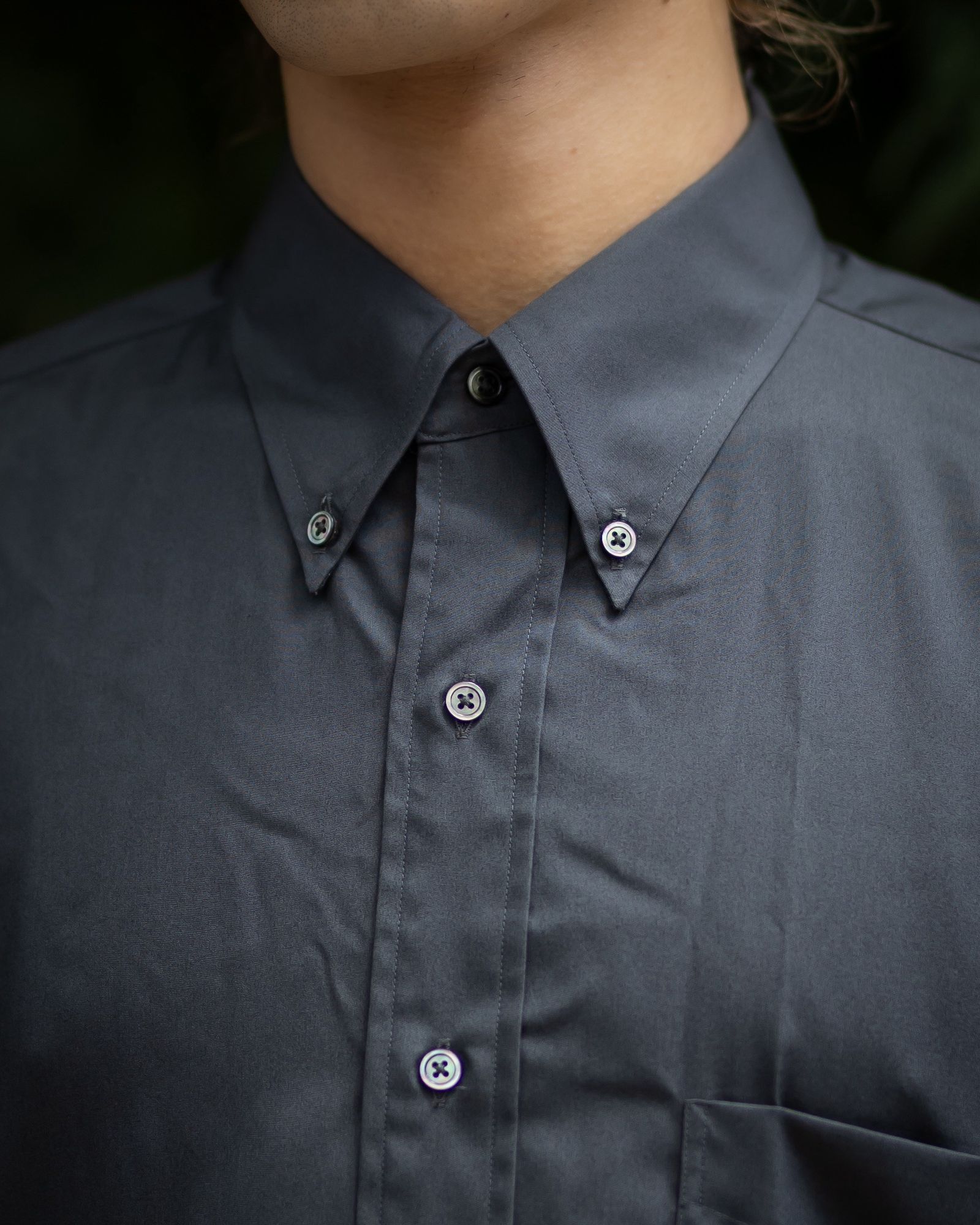 グラフペーパー Easy Care Poplin L/S Oversized B.D Shirt(GM263-50620)GRAY☆7月11日(土)発売！