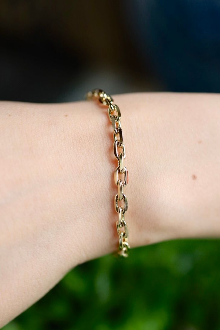 XOLO JEWELRY ブレスレット /Oval Cut Link Bracelet-4mm-Gold-(XOB117)