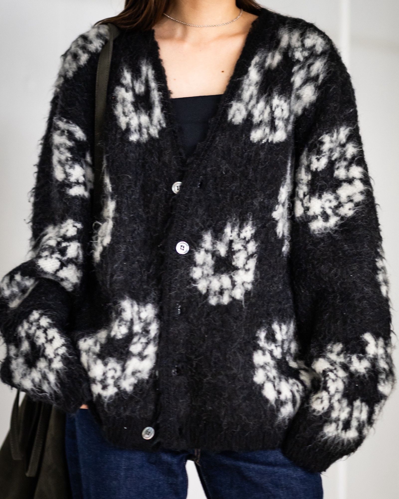 セントマイケル デニムティアーズコラボ DT_MH CARDIGAN (SM-YS1-0000-C50)BLACK☆再入荷しました！