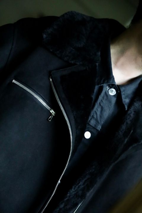 Graphpaper Sheep Mouton Aviator Jacketスタイル.2024.8.31.