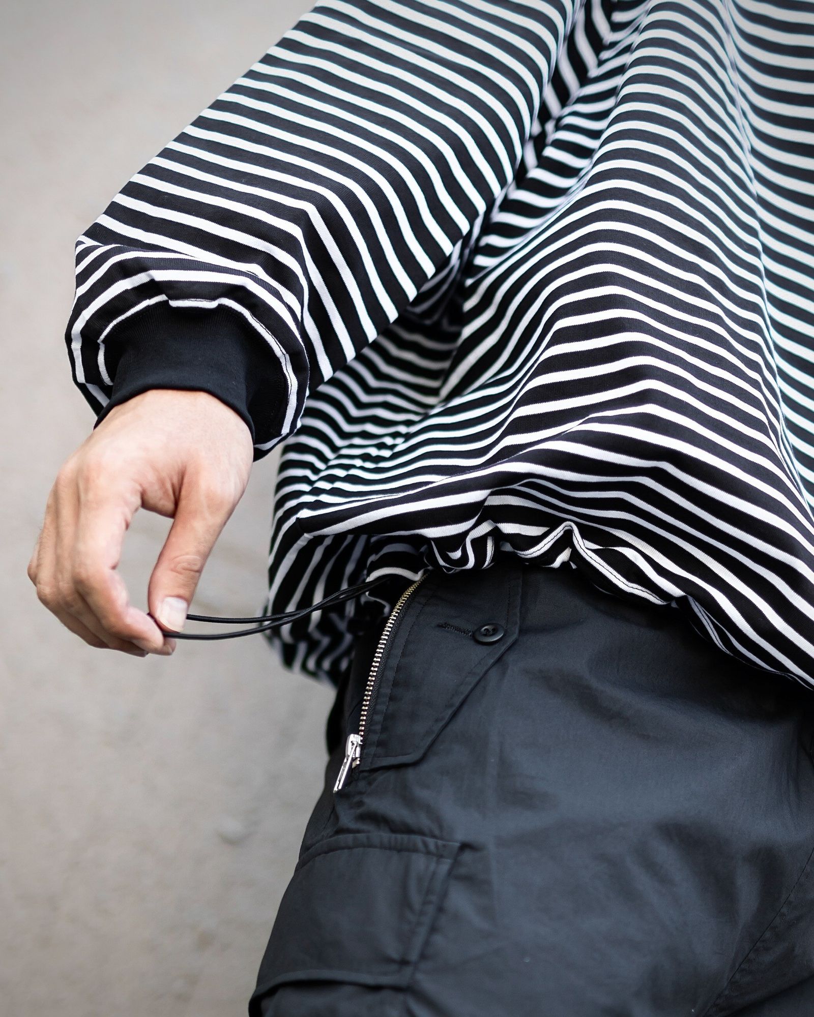 is-ness BALLOON STRIPES LONG SLEEVE T-SHIRT MARKスタイル