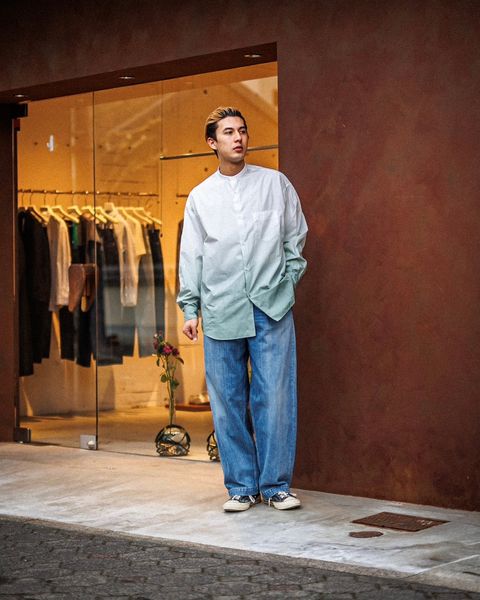 グラフペーパー Broad L/S Oversized Band Collar Shirt スタイル 2月8日(土)新作発売！