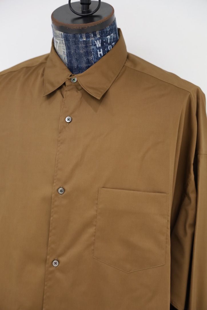 グラフペーパー Silicon Poplin Oversized Regular Collar Shirt(GM263-50196)BROWN☆8月8日(土)発売！