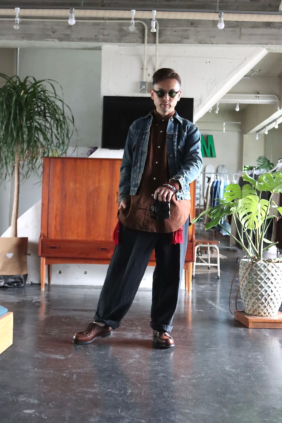 1/6まで値下げ　A.PRESSE BD Oxford Shirt A.PRESSE BD Oxford Shirt(22SAP-02-05H)BROWN style | 2200 | mark
