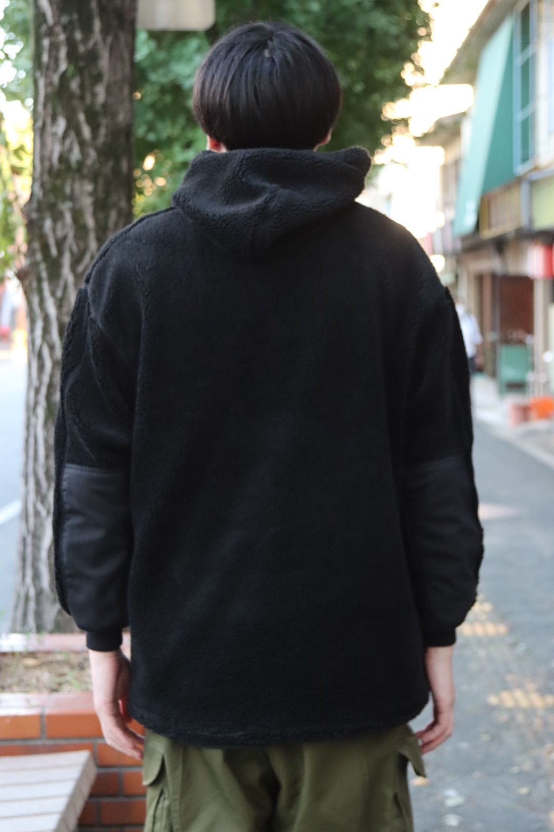 COMME des GARCONS HOMME ボアフリースハーフジップパーカー style 