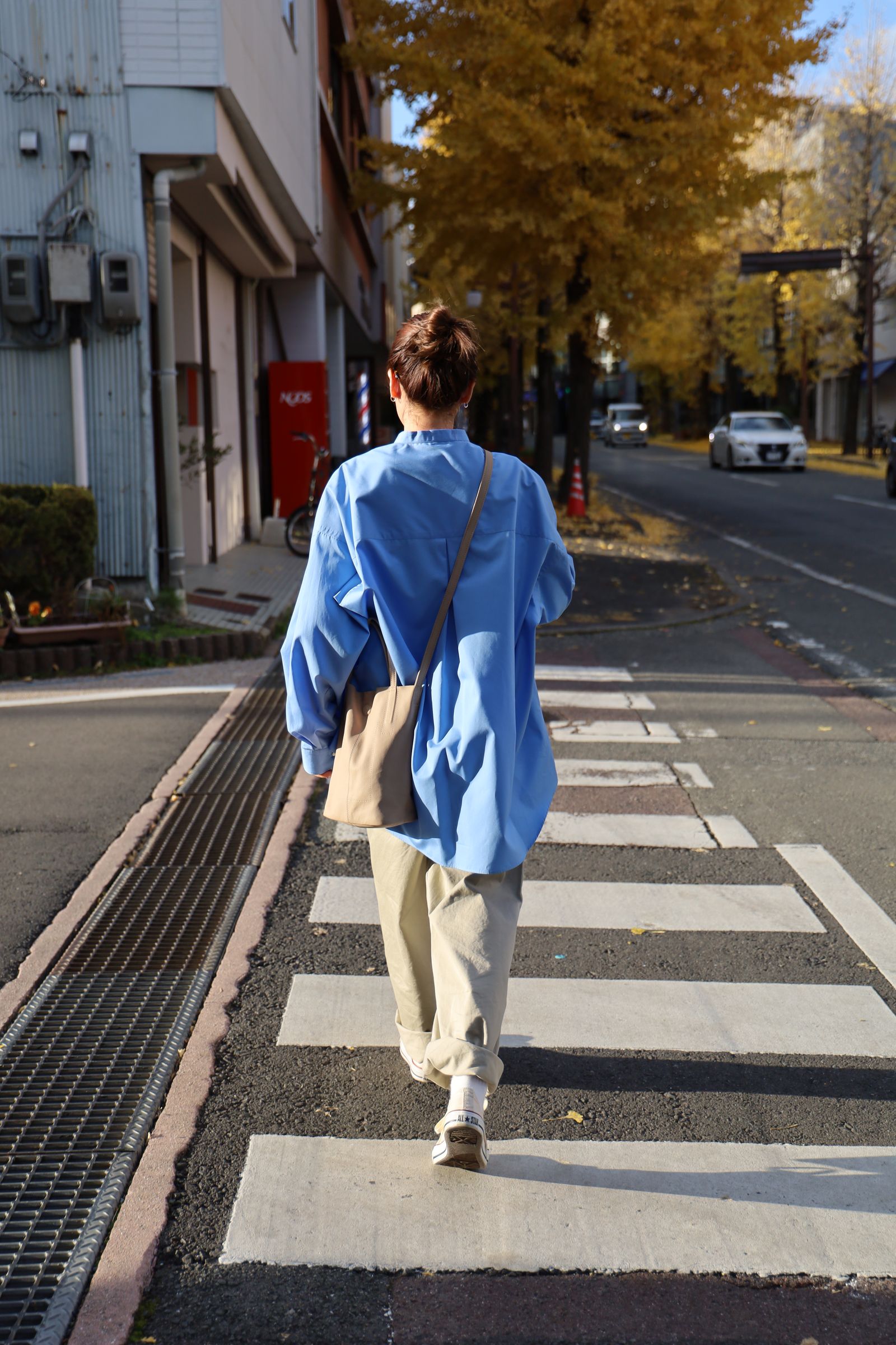 Graphpapaer 25SS 新作Hight Count Broad L/S Oversized Band Collar Shirt style.2024.12.14