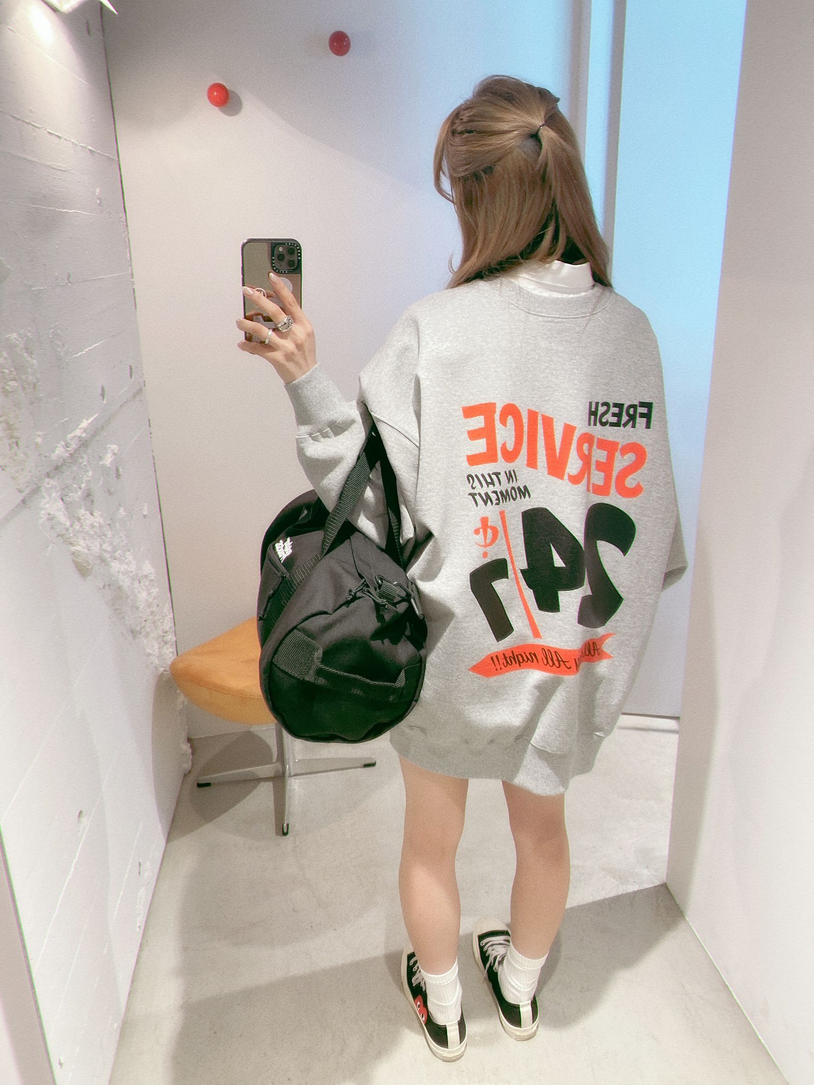 FreshService CORPORATE PRINTED CREW NECK SWEAT"All Day All Night" style.2024.5.9
