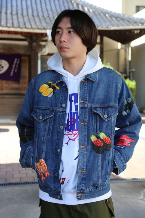 doublet FOOD HAND-PAINTED DENIM JACKET(20AW18BL113)"L.BLUE" style.2020.9.21.