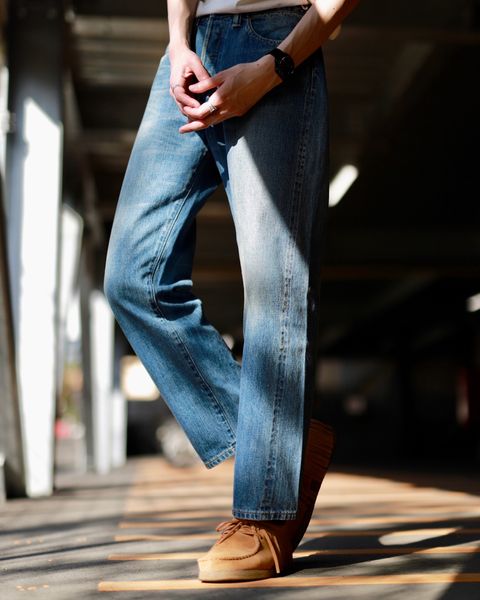 A.PRESSE アプレッセ23SS No.2 Washed Denim Pantsスタイル