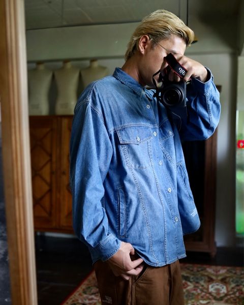 フレッシュサービス COTTON CANVAS LEATHER COLLAR WORK JACKET  MARKスタイル
