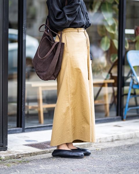 blurhms Cotton Serge Belted Skirt STYLE.2025.09.15