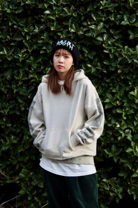 ©SAINT M×××××× 23SS DENIMTEARS MURAL HOODIEスタイル