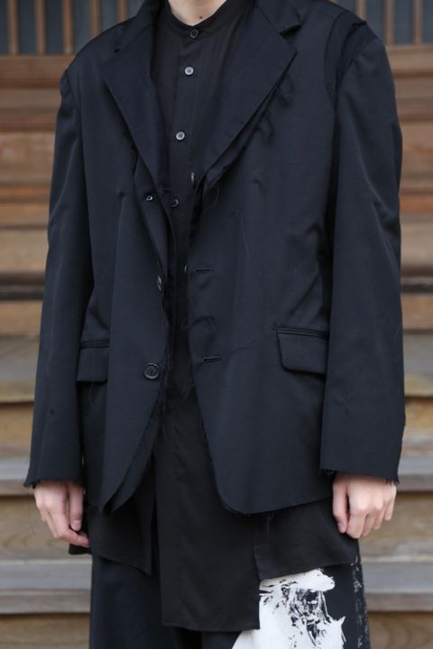 Yohji Yamamoto pour Homme 2020AW 新作 M-3BS 重ねST止レイヤードジャケット(HR-J10-802)style.2020.11.23.