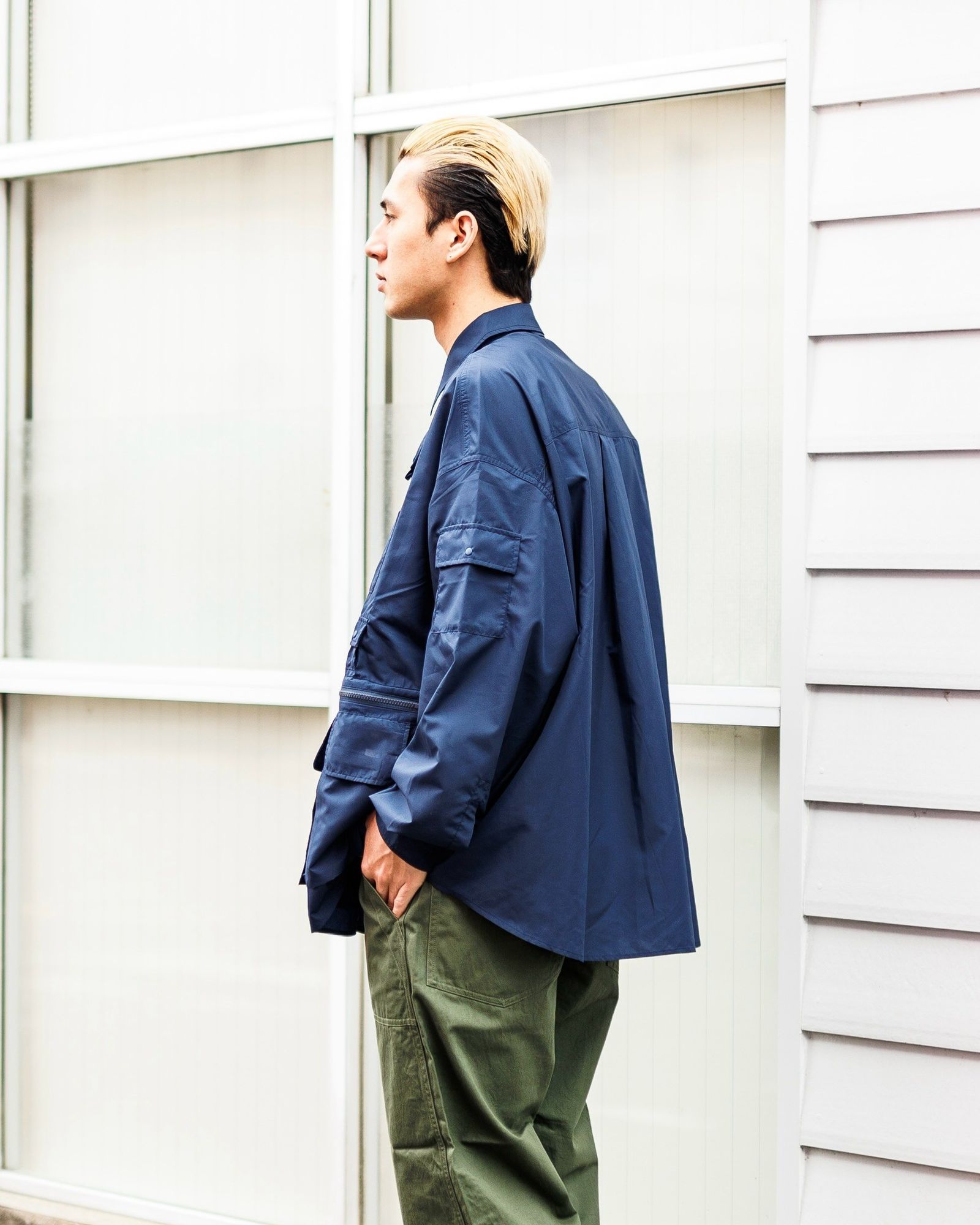 フレッシュサービス MINOTECH TAFFETA TACTICAL POCKET L/S SHIRT (FSC251-50234)NAVY☆3月15日(土)発売！