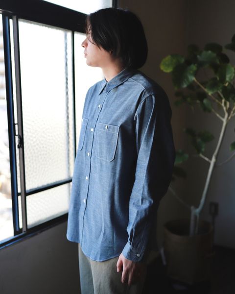 A.PRESSE Rigid Chambray Shirt style.2023.2.10