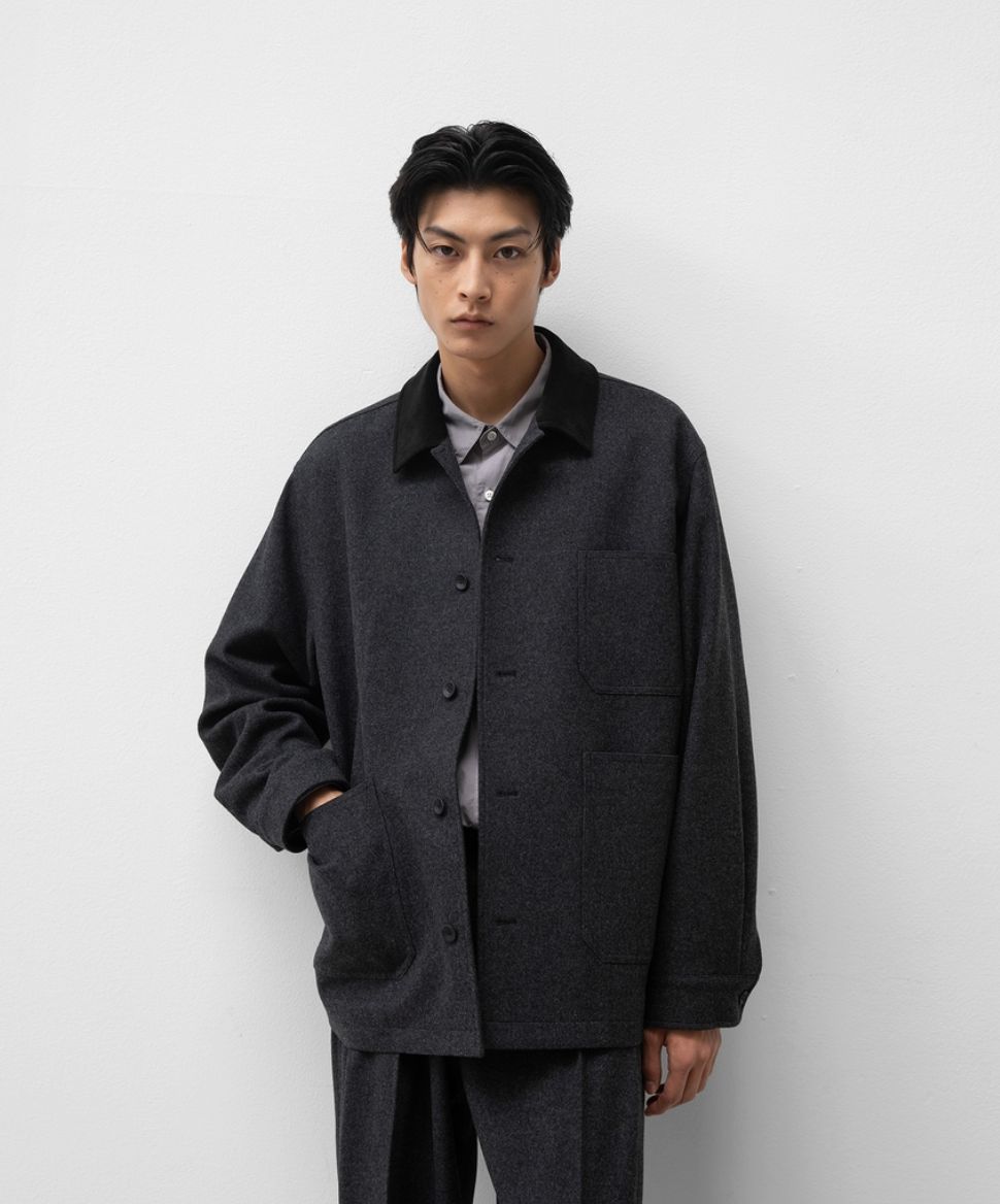 ANOTHER OFFICEアナザーオフィス Santiago Cashmere Work Jacket(AOEFJK011)Heather Charcoal☆10月10日(金)新作発売！