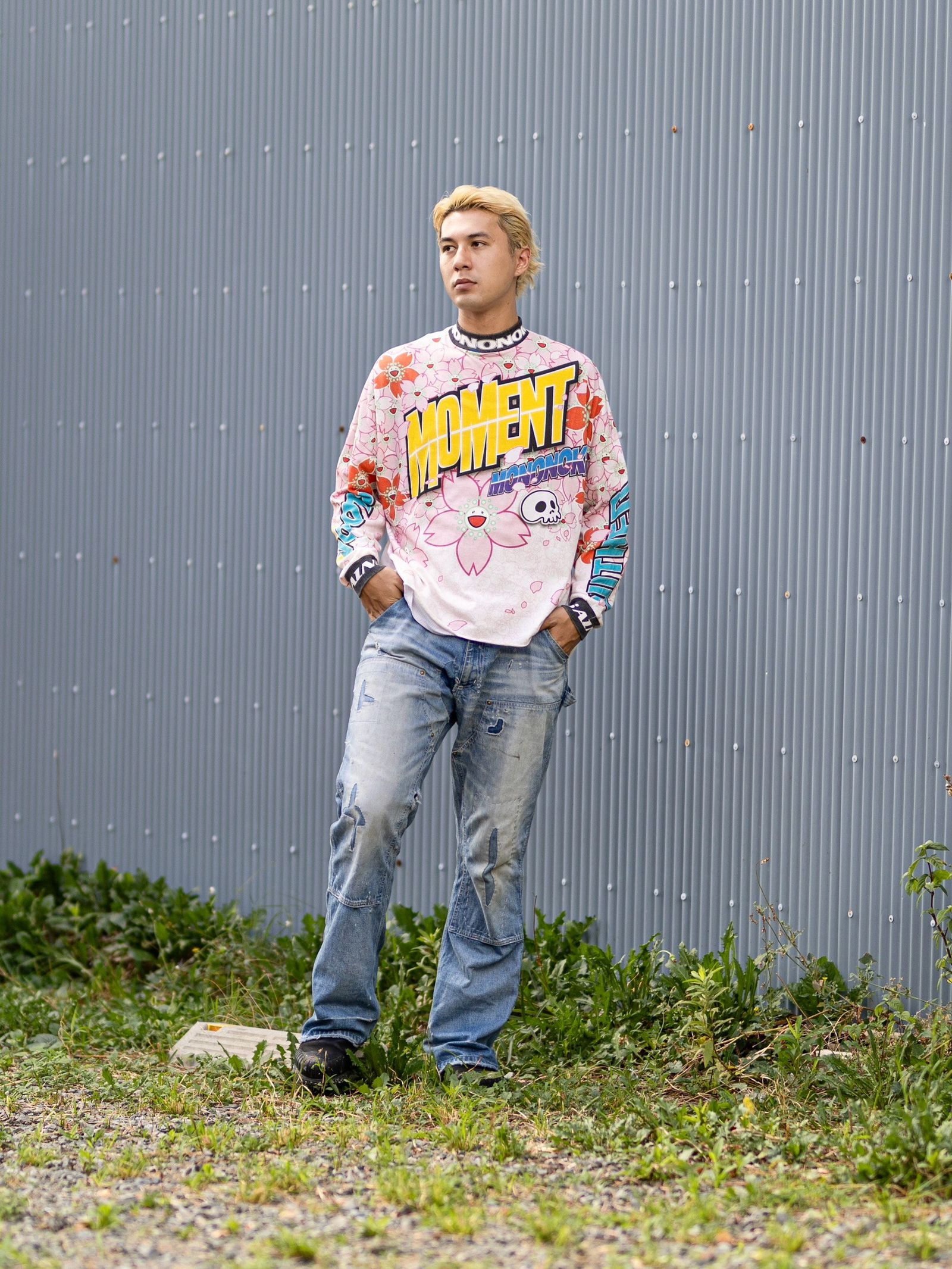 mononoke・made LS T-SHIRT WIDE/SAKURA MARKスタイル