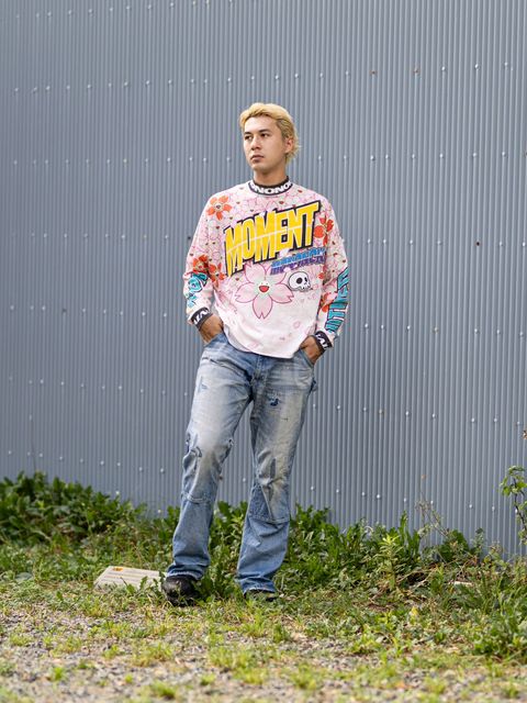 mononoke・made LS T-SHIRT WIDE/SAKURA MARKスタイル