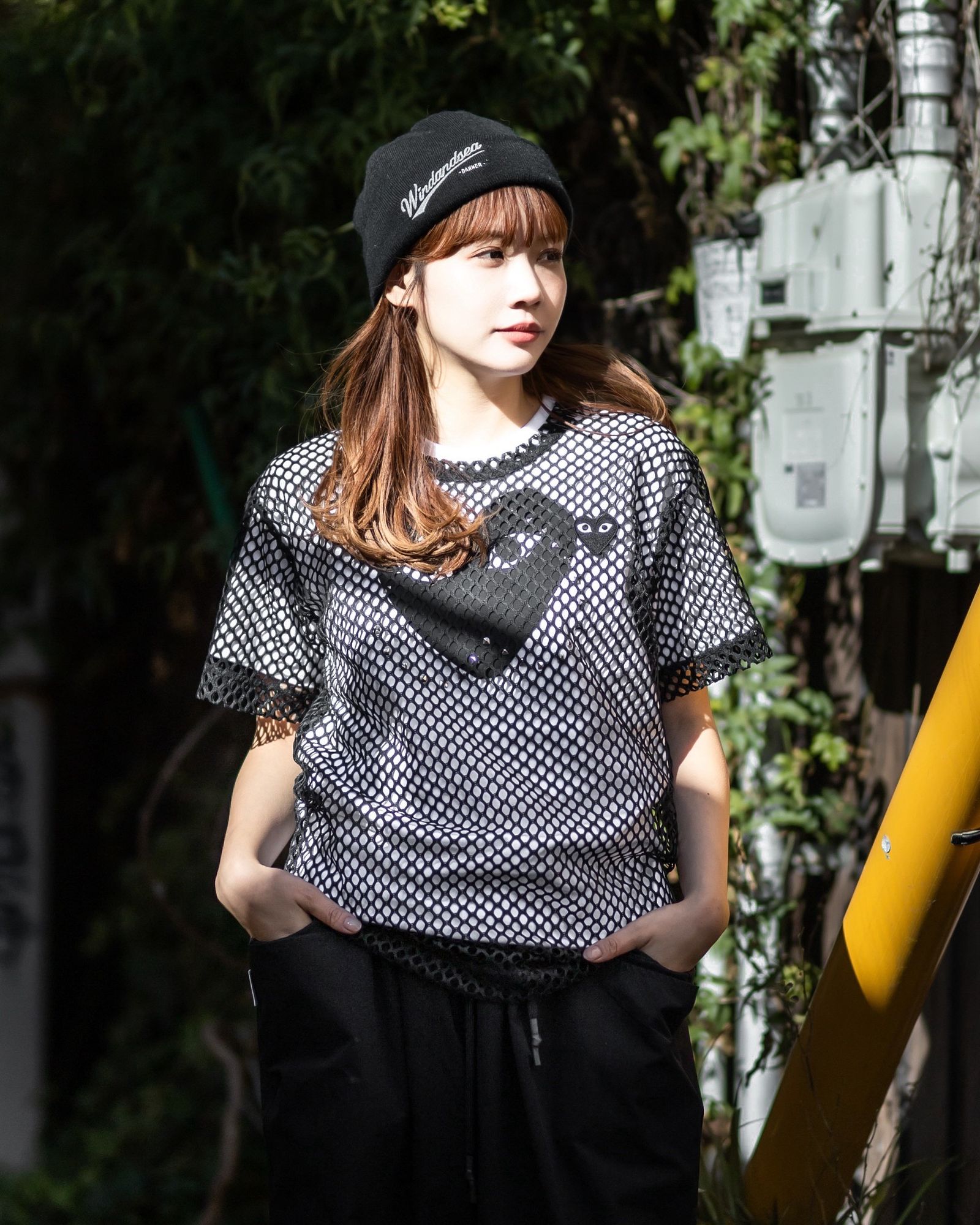 PLAY COMME des GARCONS 新作BLACKエンブレムメッシュTシャツ style.2025.12.6