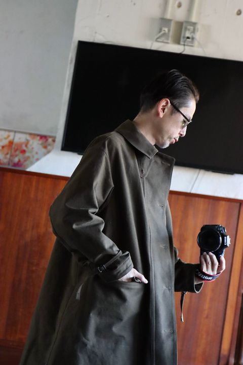 A.PRESSE Motorcycle Half Coat"OLIVE"style.