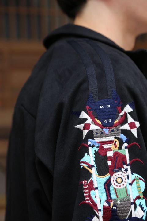 doublet CHAOS EMBROIDERY SUEDE TRACK JACKET"BLACK"style.2020.8.8.