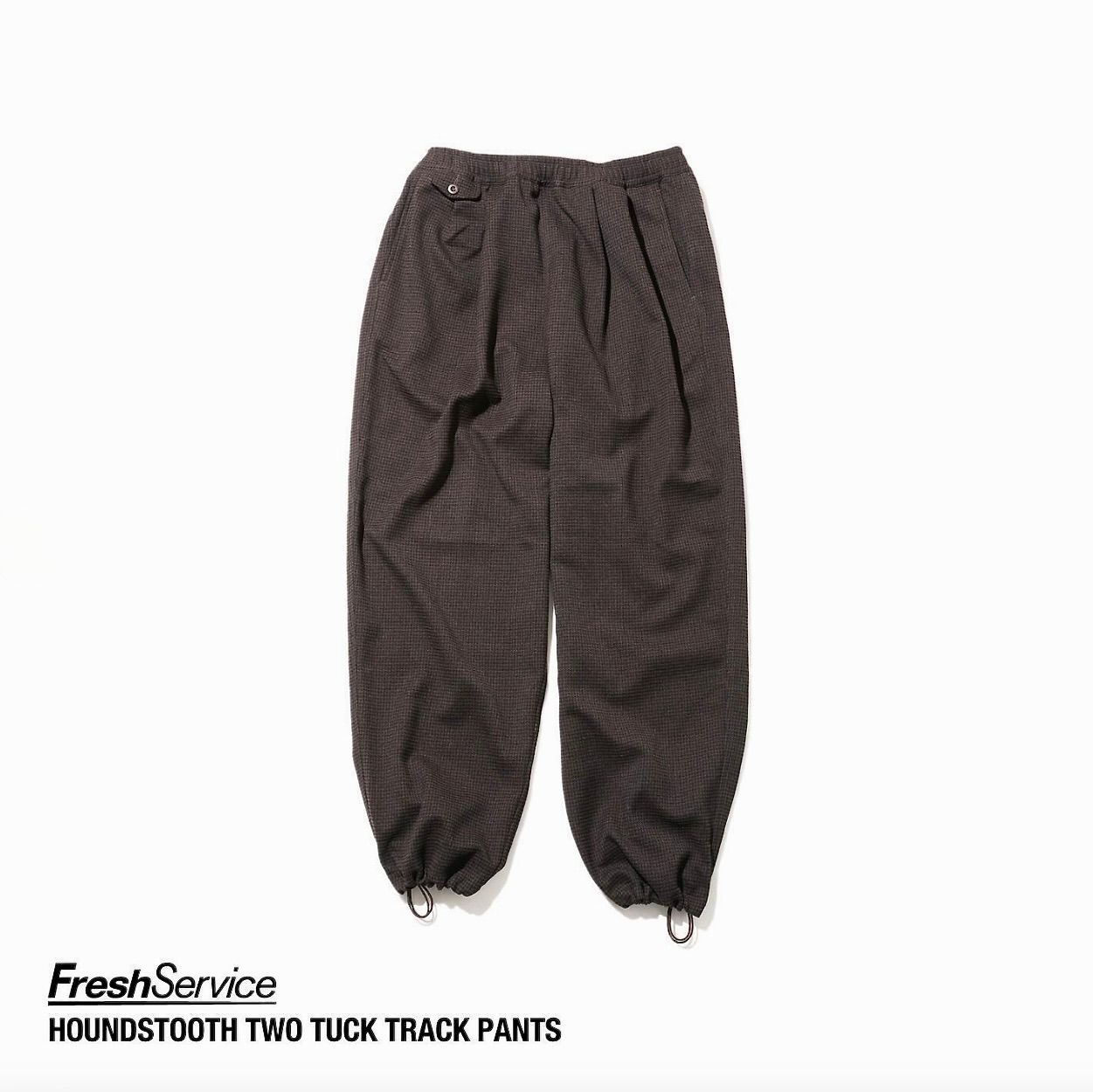 フレッシュサービス HOUNDSTOOTH TWO TUCK TRACK PANTS (FSC243-40188)BROWN