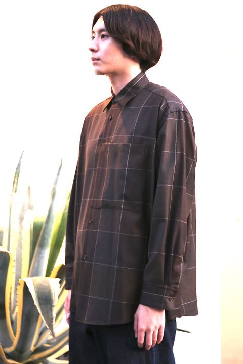 YOKE 新作OVERSIZED BIG POCKET SHIRTS"BRIWN" style.2020.928.